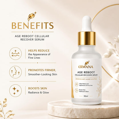 Age Reboot Cellular Recover Face Serum 30ml with Hydrating Formula for Smoother Looking Skin, Helps Reduce the Appearance of Fine Lines, Boosts Skin Radiance & Glow