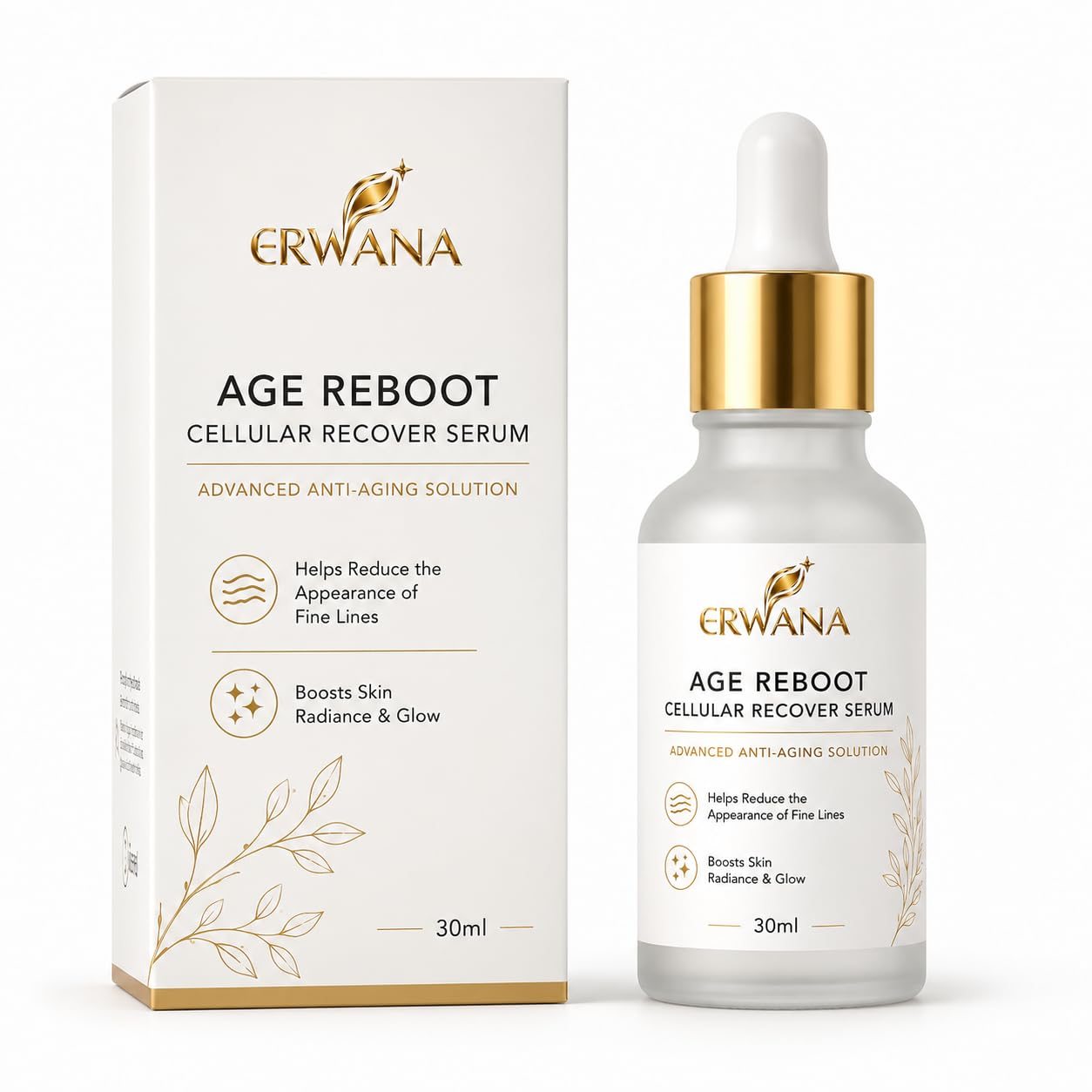 age reboot cellular recover face serum 30ml with hydrating formula for smoother looking skin, helps reduce the appearance of fine lines, boosts skin radiance & glow